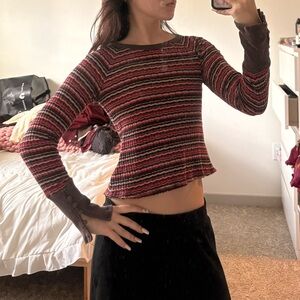 Free People Multicolor Striped Crop Top